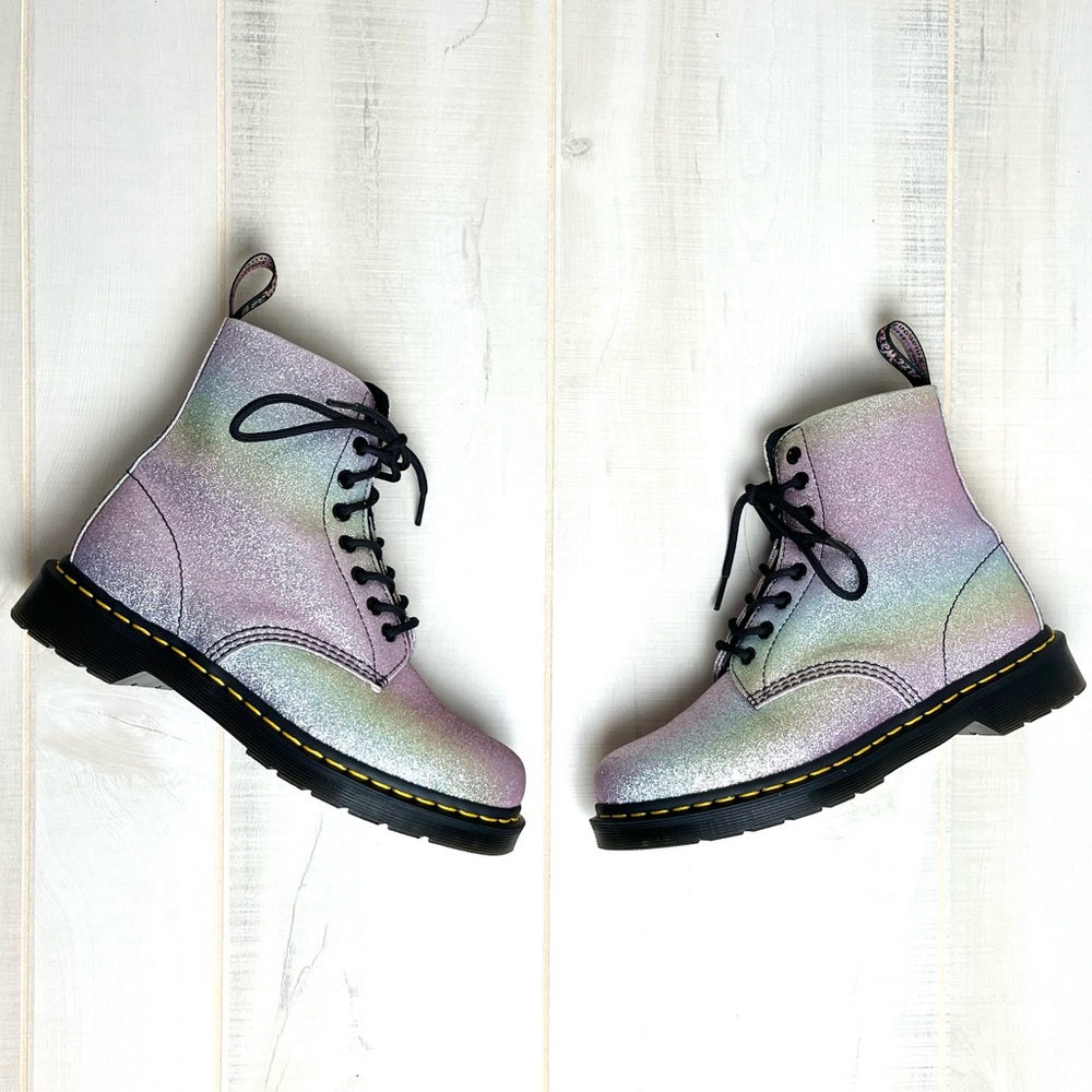 Dr. Martens 1460 Pascal Rainbow Glitter Boots 8